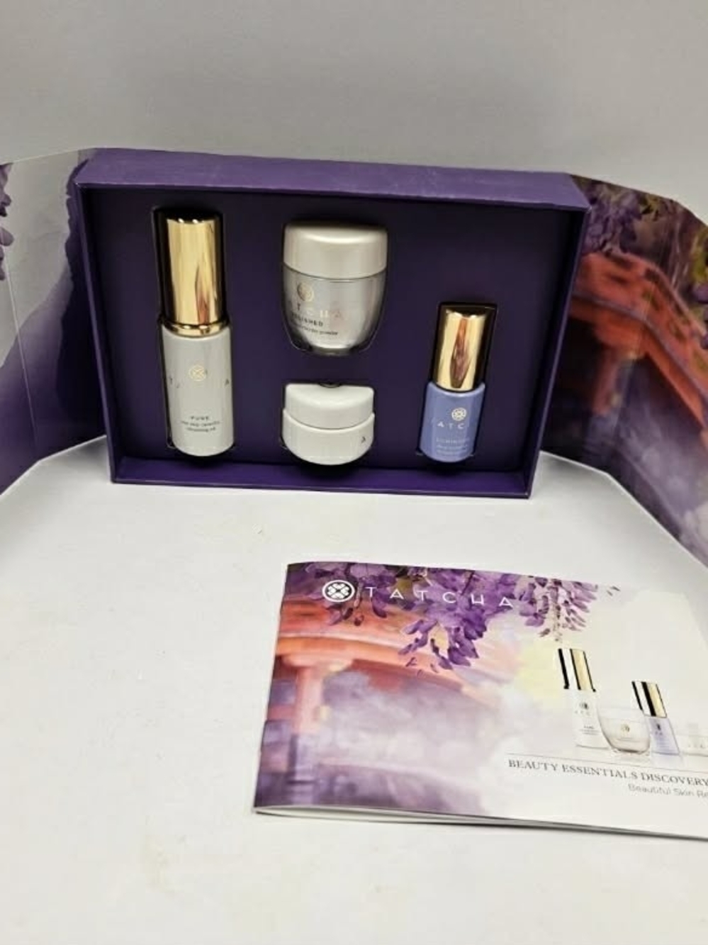 Tatcha Purple and Gold Skincare Travel Set